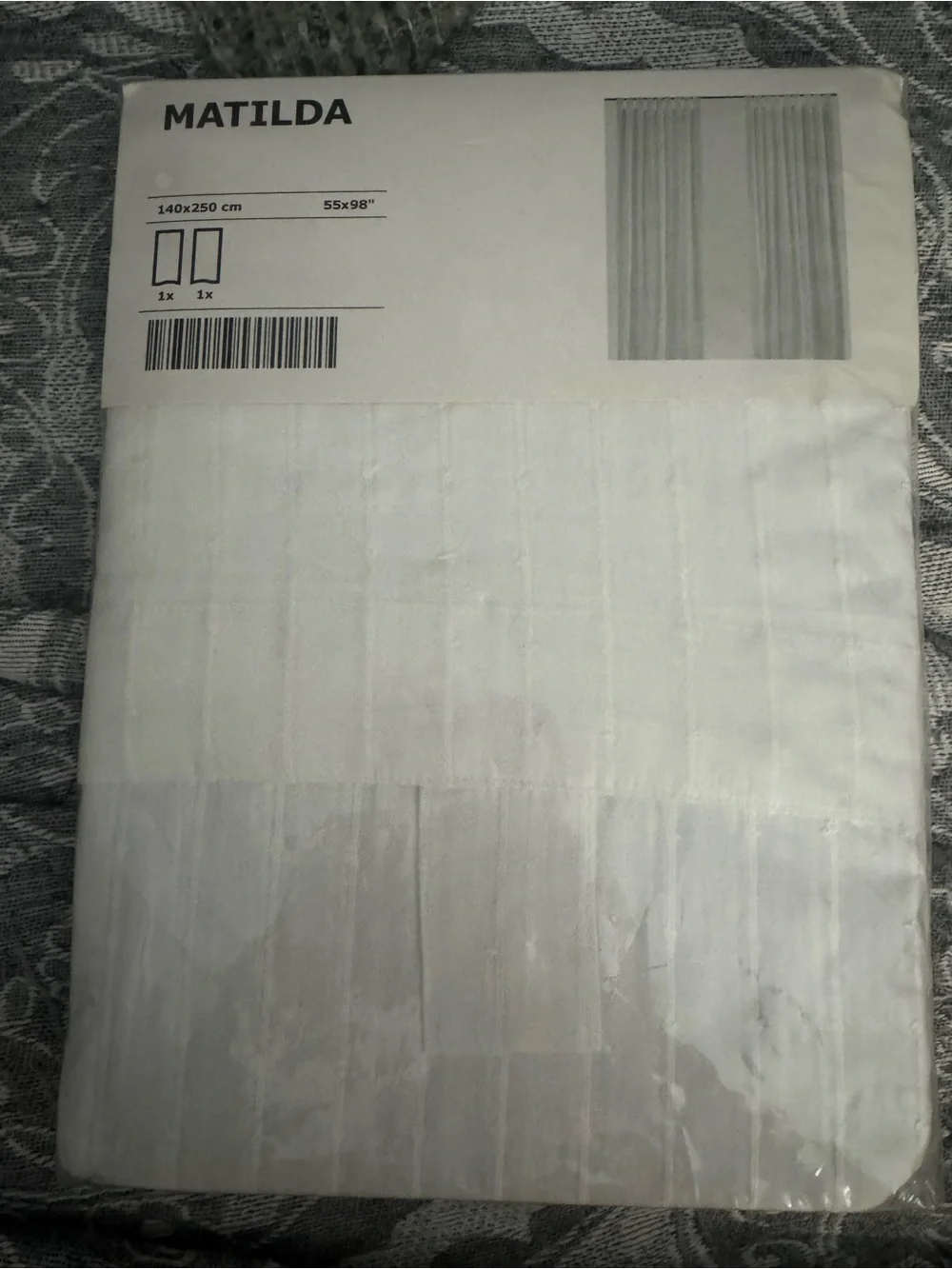New IKEA Matilda White 2 Curtains Panels 55”x98”